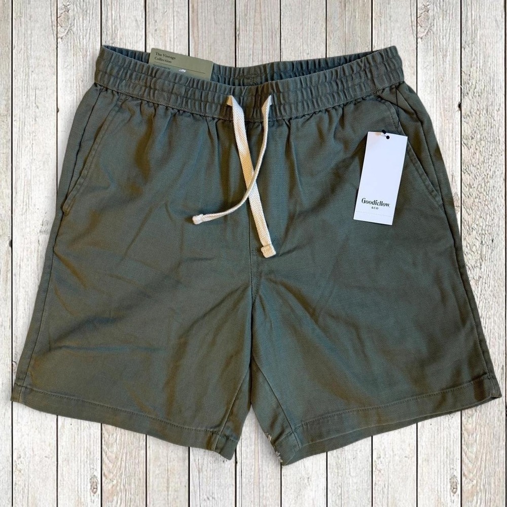 Goodfellow & Co Vintage Pull-On Shorts Men's XS Olive Green Drawstring NWT